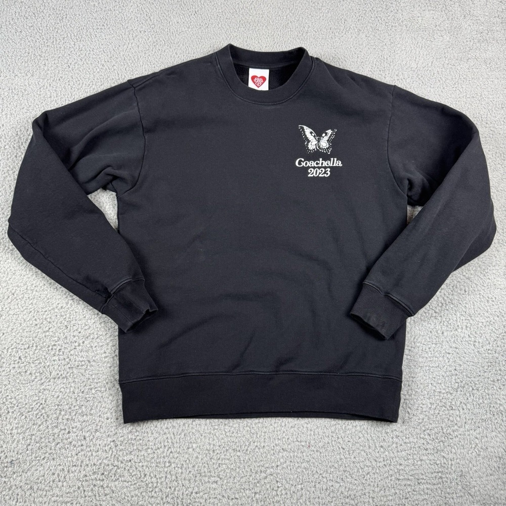 Verdy x‎ Coachella 2023 Sweatshirt Size Small Black Girls Dont Cry Crewneck